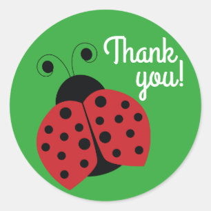 Ladybug Thank you Classic Round Sticker