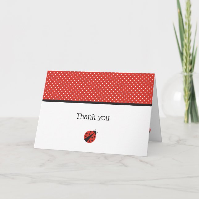 Ladybug thank you note card (Front)