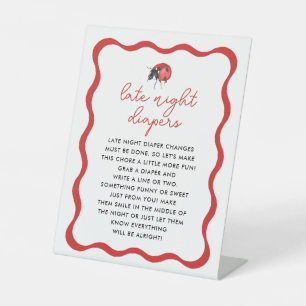 Ladybug Theme Late Night Diaper Game Sign
