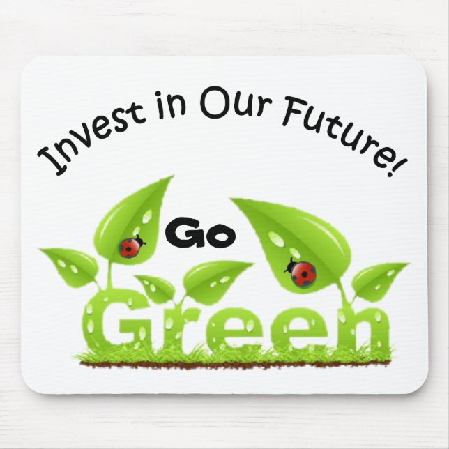 Ladybug Think Green Mouse Pad (Front)