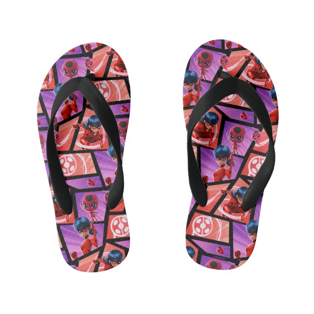 Ladybug & Tikki Pattern Kid's Jandals (Footbed)