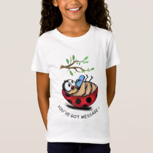 Ladybug Typing Message on Phone - Add Your Text T-Shirt
