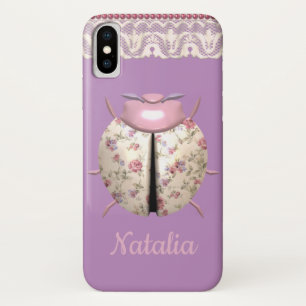 Ladybug violet and rose cute floral pink purple  Case-Mate iPhone case