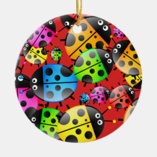 Ladybug Wallpaper Ceramic Tree Decoration