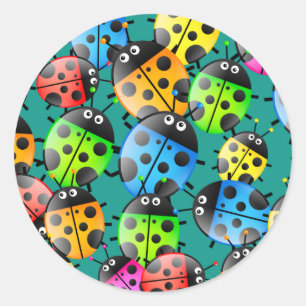 Ladybug Wallpaper Classic Round Sticker