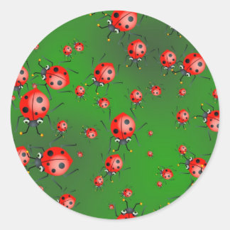 Ladybug Wallpaper Classic Round Sticker