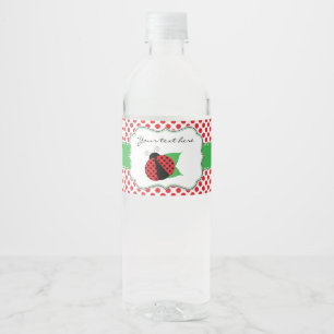 Ladybug Water Bottle Labels-Green & Red Water Bottle Label