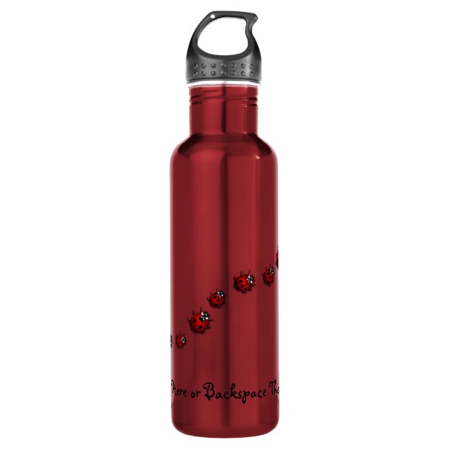 Ladybug Water Bottle Ladybug / Ladybird Art Bottle (Front)