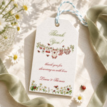 Ladybug Wildflower Girl Baby Shower Thank You