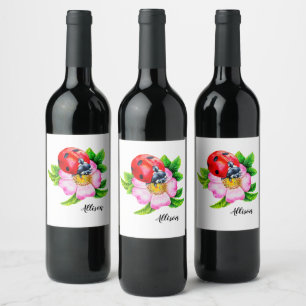 Ladybug wine label