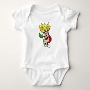 Ladybug with Flower Daffodil Baby Bodysuit