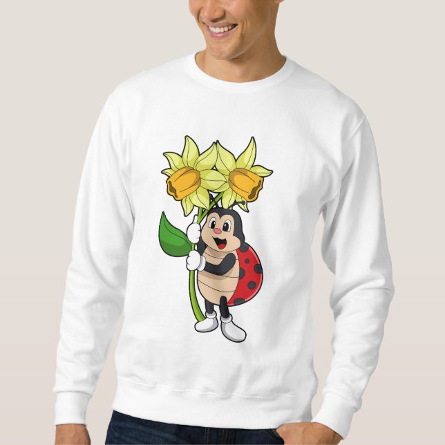 Ladybug with Flower Daffodil Sweatshirt (Front)