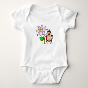 Ladybug with Flower.PNG Baby Bodysuit