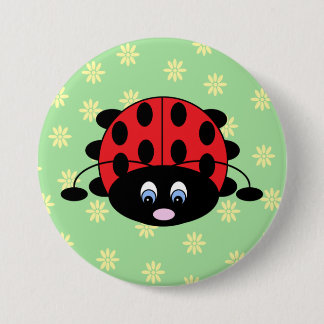 Ladybug with Flowers Button