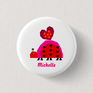 Ladybug with Heart Customisable 3 Cm Round Badge