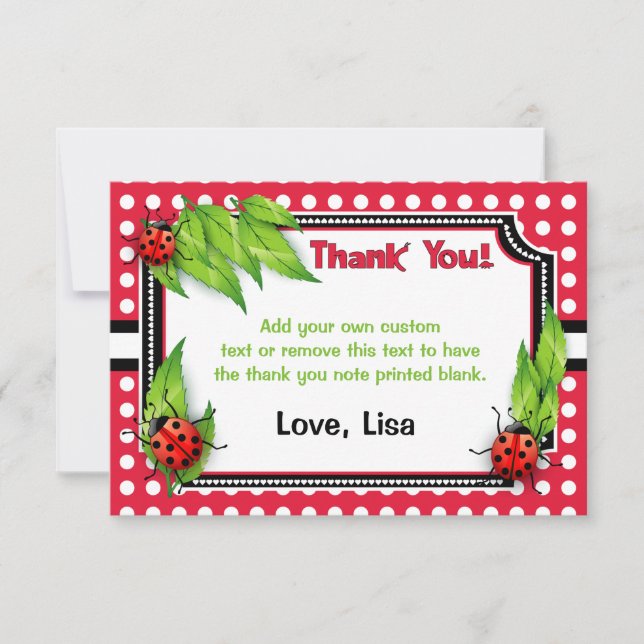 Ladybug with Polka Dots | Thank You Cards (Front)