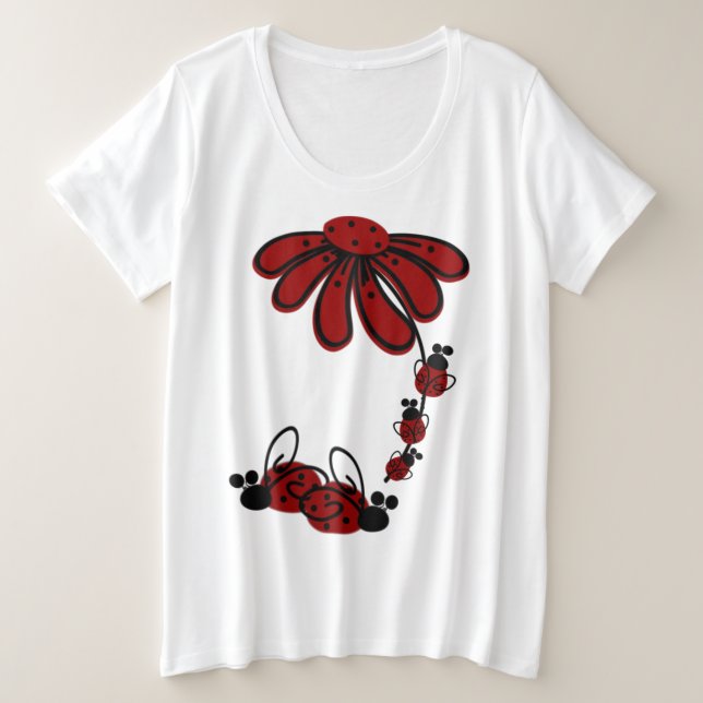 Ladybug -Women's Plus-Size Basic T-Shirt Plus Size T-Shirt (Design Front)