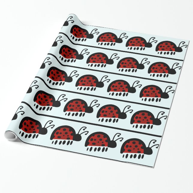 Ladybug Wrapping Paper (Unrolled)