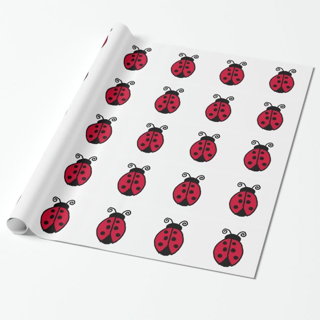 Ladybug Wrapping Paper (Unrolled)