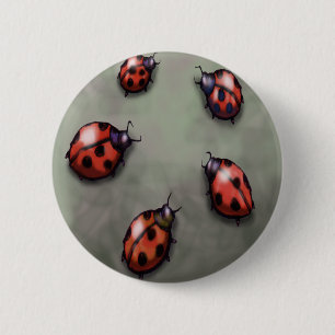 Ladybugs 6 Cm Round Badge