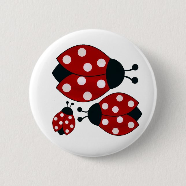 Ladybugs 6 Cm Round Badge (Front)