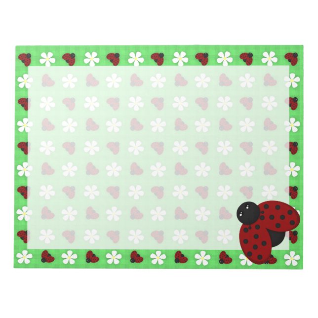 Ladybugs and Daisies Notepad (Front)