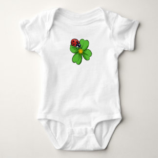 Ladybugs and Green Leaves Nature Illustration Past Baby Bodysuit