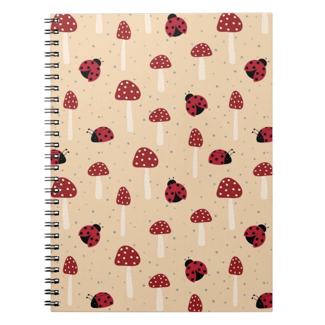 Ladybugs and Red Mushrooms Notebook (Front)