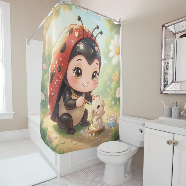 Ladybugs and the Hidden Nectar Kingdom.2 Shower Curtain (In Situ)