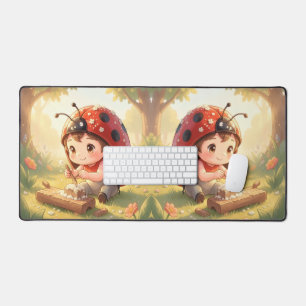 Ladybugs and the Hidden Nectar Kingdom Desk Mat