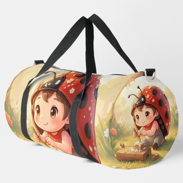 Ladybugs and the Hidden Nectar Kingdom Duffle Bag (Left Corner)