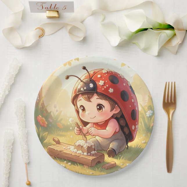 Ladybugs and the Hidden Nectar Kingdom Paper Plate (Wedding)
