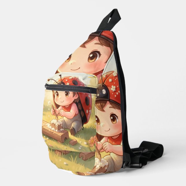 Ladybugs and the Hidden Nectar Kingdom Sling Bag (Right Corner)