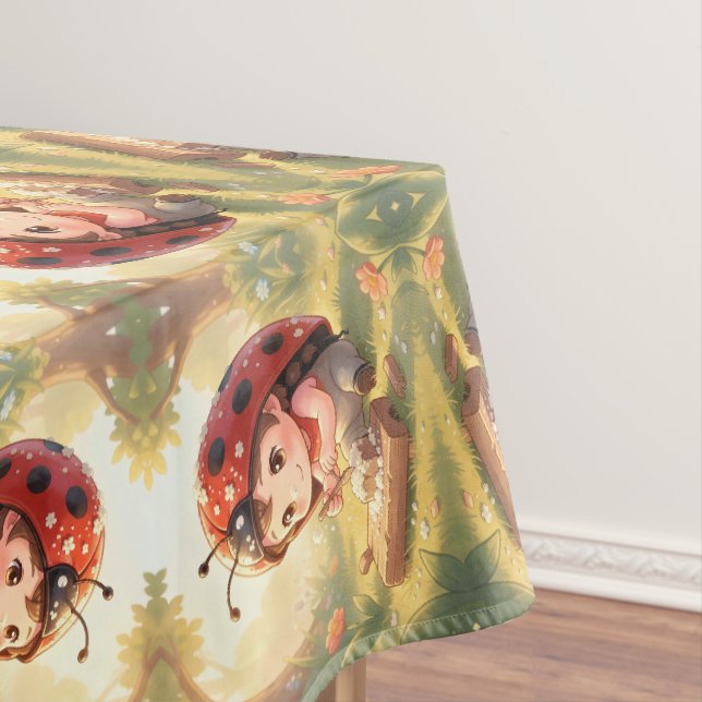 Ladybugs and the Hidden Nectar Kingdom Tablecloth (In Situ)