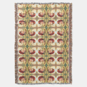 Ladybugs and the Hidden Nectar Kingdom Throw Blanket