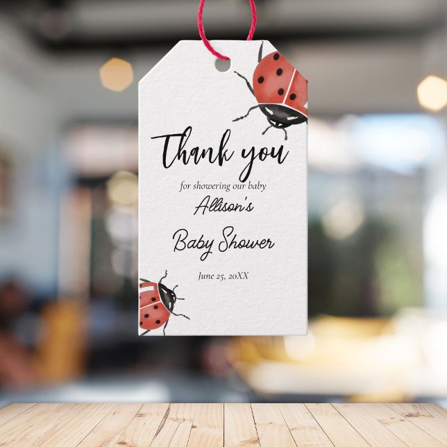 Ladybugs Baby Shower Gift Tags (Creator Uploaded)