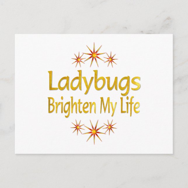 Ladybugs Brighten My Life Postcard (Front)