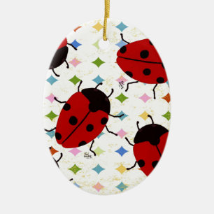 LADYBUGS CERAMIC TREE DECORATION
