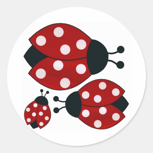 Ladybugs Classic Round Sticker (Front)