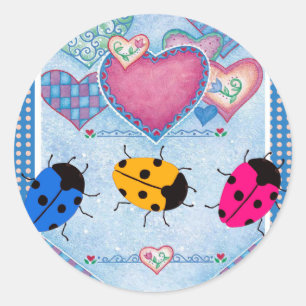 LADYBUGS CLASSIC ROUND STICKER