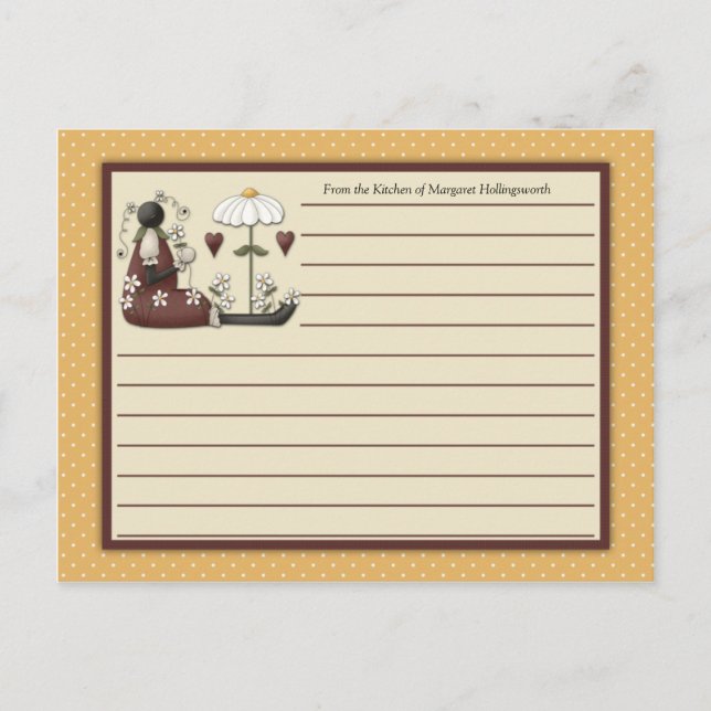 Ladybugs Country Recipe Cards (Front)