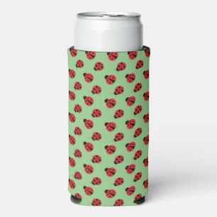 Ladybugs Design Seltzer Can Cooler