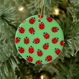 Ladybugs Everywhere Two Sided Ornament with Year