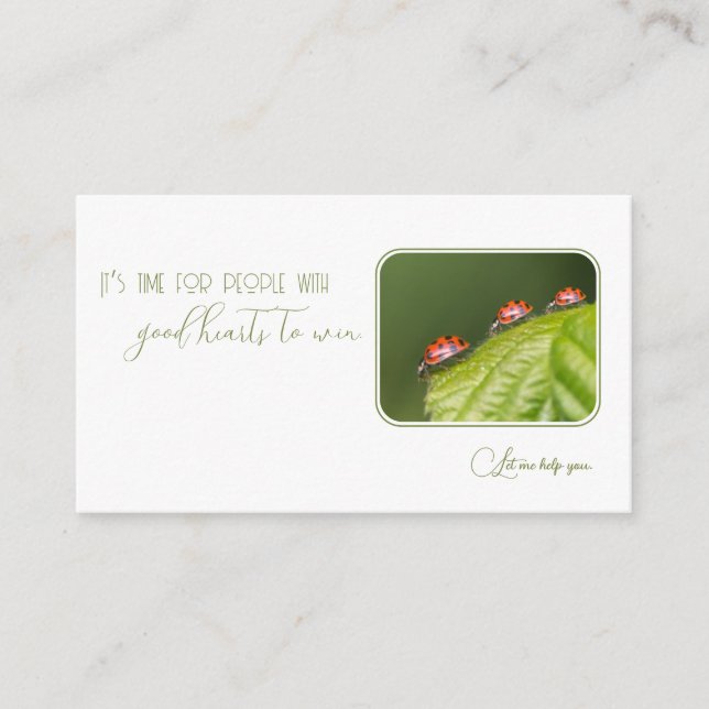 Ladybugs for psychologists and psychotherapists business card (Front)