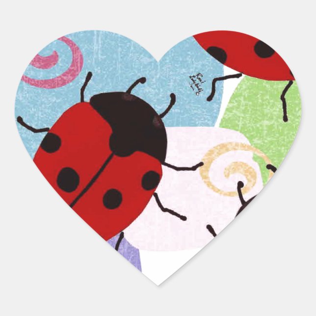 LADYBUGS HEART STICKER (Front)