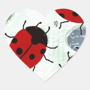 LADYBUGS HEART STICKER