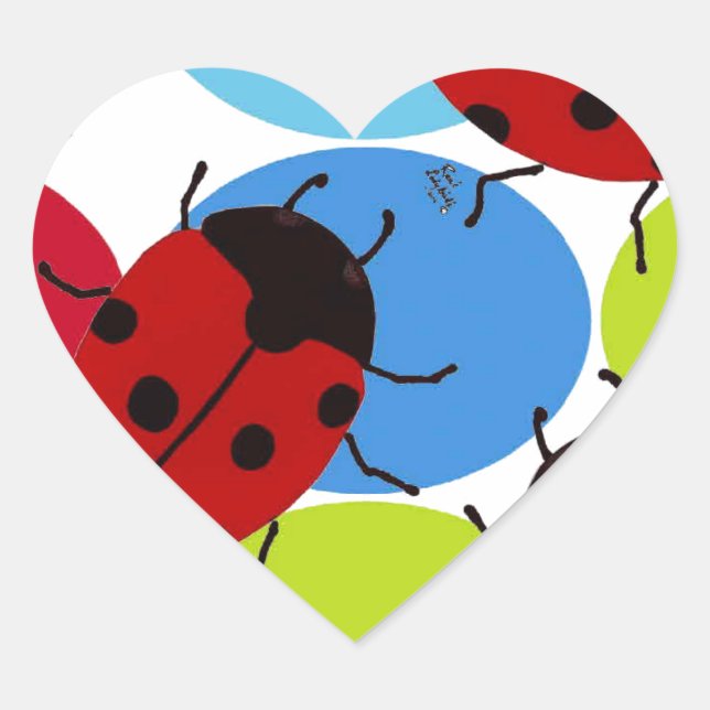 LADYBUGS HEART STICKER (Front)