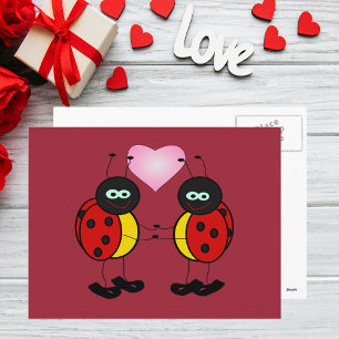 Ladybugs in Love Postcard