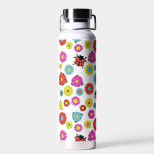 Ladybugs in the Garden Amongst the Flowers Water Bottle