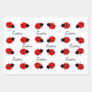 Ladybugs Individual Wrapping Paper Sheet Sets